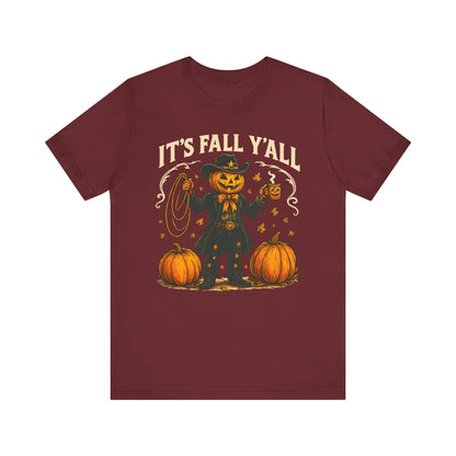 It’s Fall Y’all Shirt – Funny Pumpkin Cowboy Western Halloween Rodeo Tee