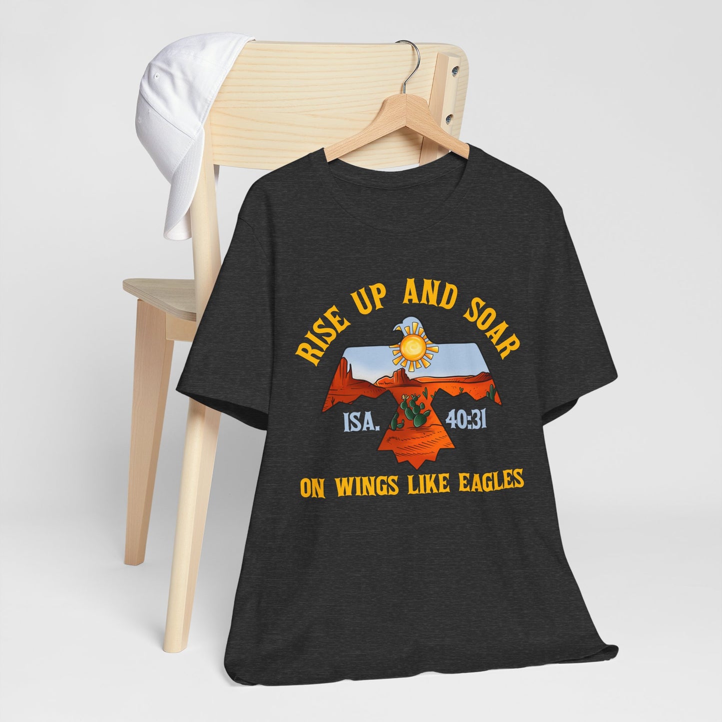 Rise Up and Soar on Eagles Wings Shirt – Isaiah 40:31 Christian Faith Graphic Tee
