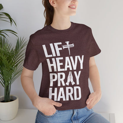 Lift Heavy Pray Hard Cross Nails Trendy Christ Gym Vintage T-Shirt