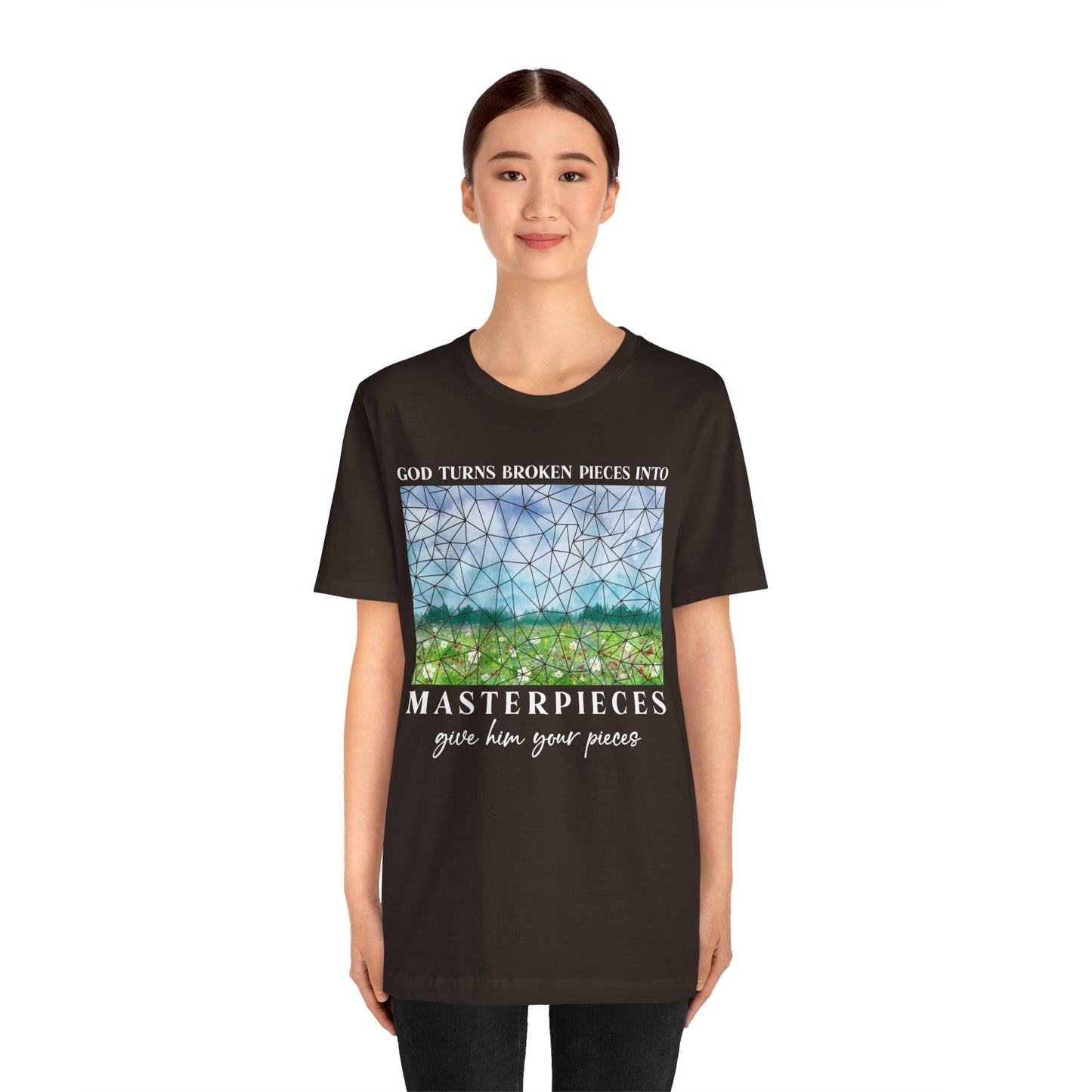 God Turns Broken Pieces Into Masterpieces Shirt – Christian Encouragement Tee