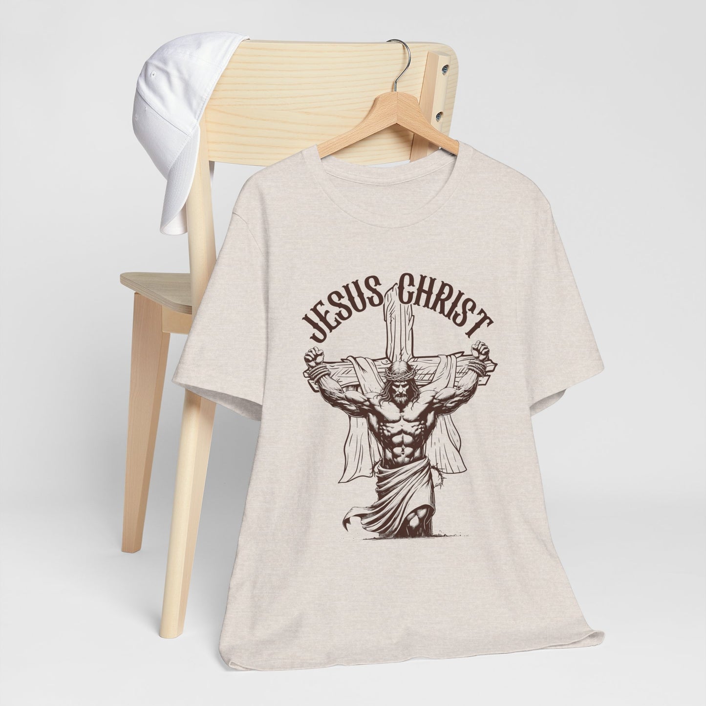 Jesus Christ Cross Faith Funny  Christian Workout Gym Retro T-Shirt