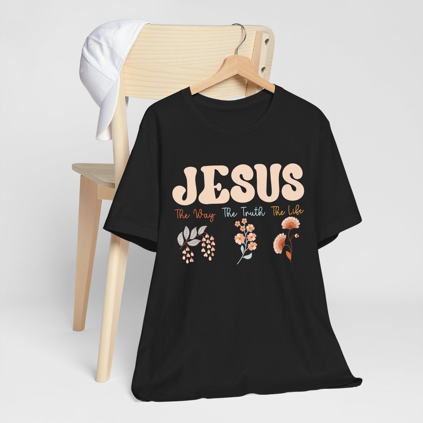 Jesus The Way The Truth The Life Shirt – Groovy Floral John 14:6 Christian Tee