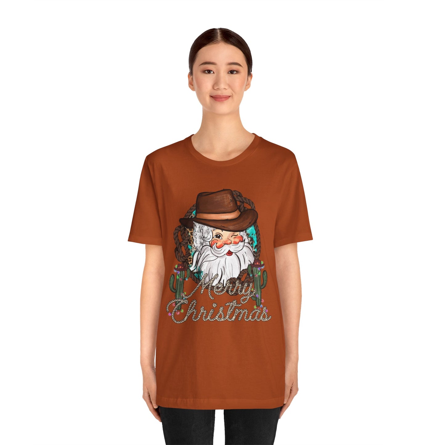 Merry Christmas Howdy Santa Shirt – Retro Western Cowboy Funny Holiday Pajama Tee