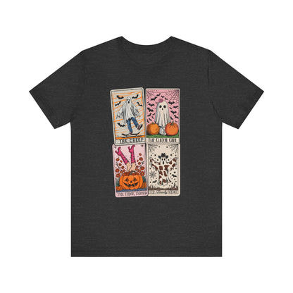 Halloween Tarot Card Ghost Shirt – The Creep, The Ghoul Girl, The Floaty Tee