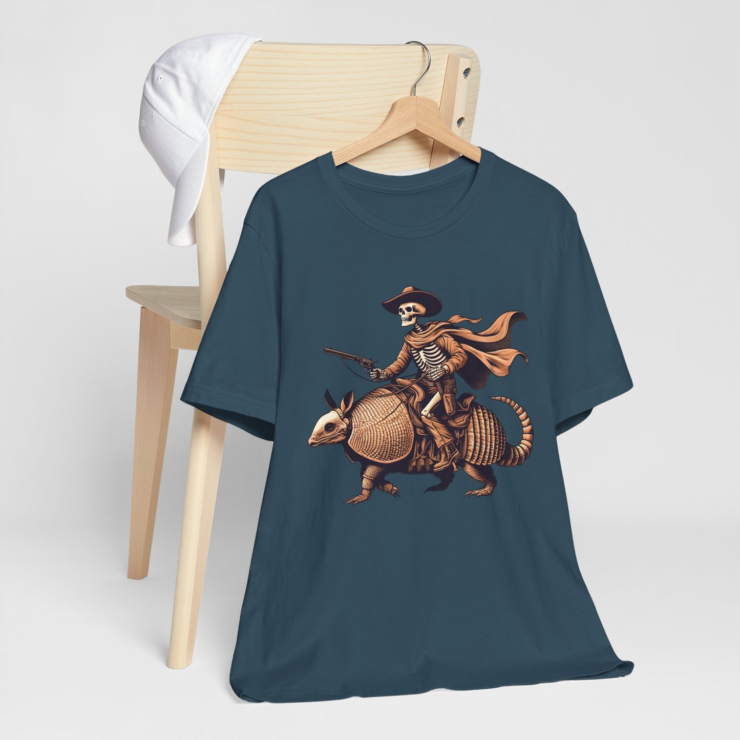 Cowboy Skeleton Riding Armadillo Shirt – Howdy Western Texas Rodeo Tee