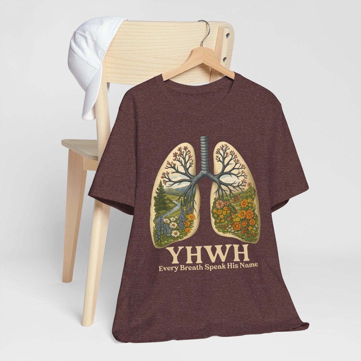 YHWH Every Breath Speaks His Name Shirt – Christian Forest Lungs Tee