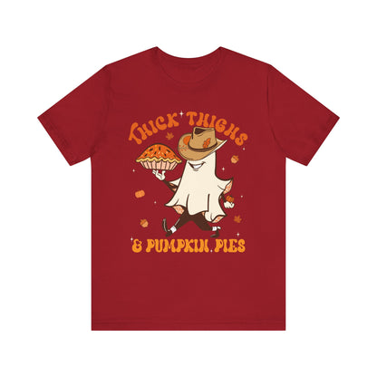 Thick Thighs Pumpkin Pies Shirt – Funny Howdy Ghost Western Halloween Tee