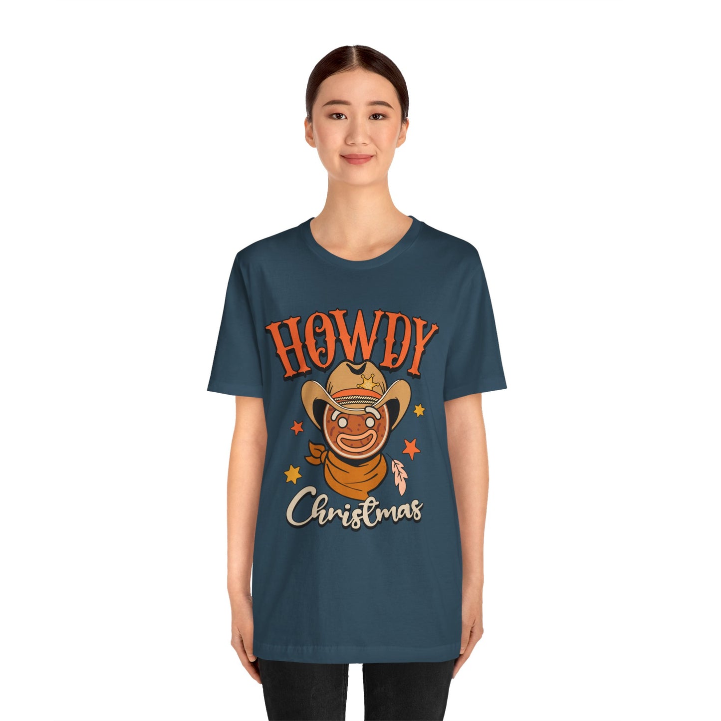 Christmas Howdy Cowboy Gingerbread Shirt – Funny Retro Western Holiday Pajama Tee