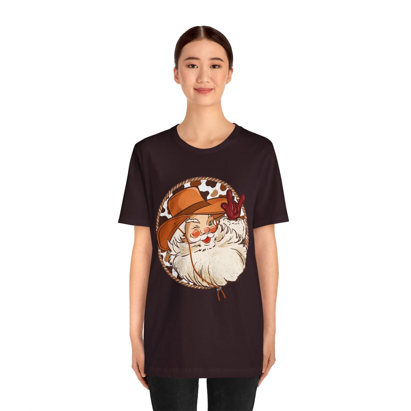 Retro Christmas Cowboy Santa Shirt – Groovy Western Howdy Holiday Tee