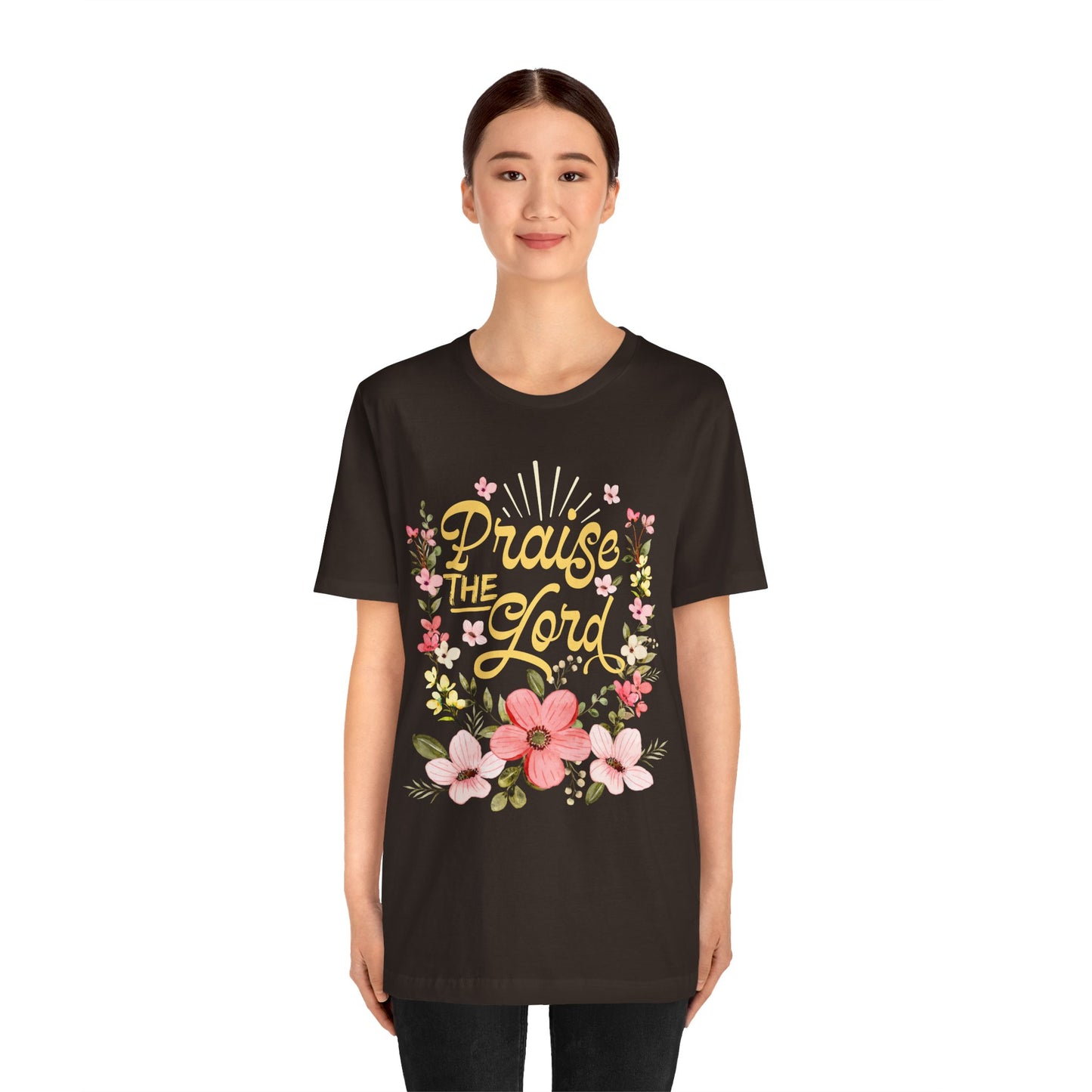 Praise the Lord Shirt – Christian Worship Groovy Retro Daisy Floral Faith Tee