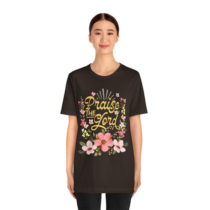 Praise the Lord Shirt – Christian Worship Groovy Retro Daisy Floral Faith Tee