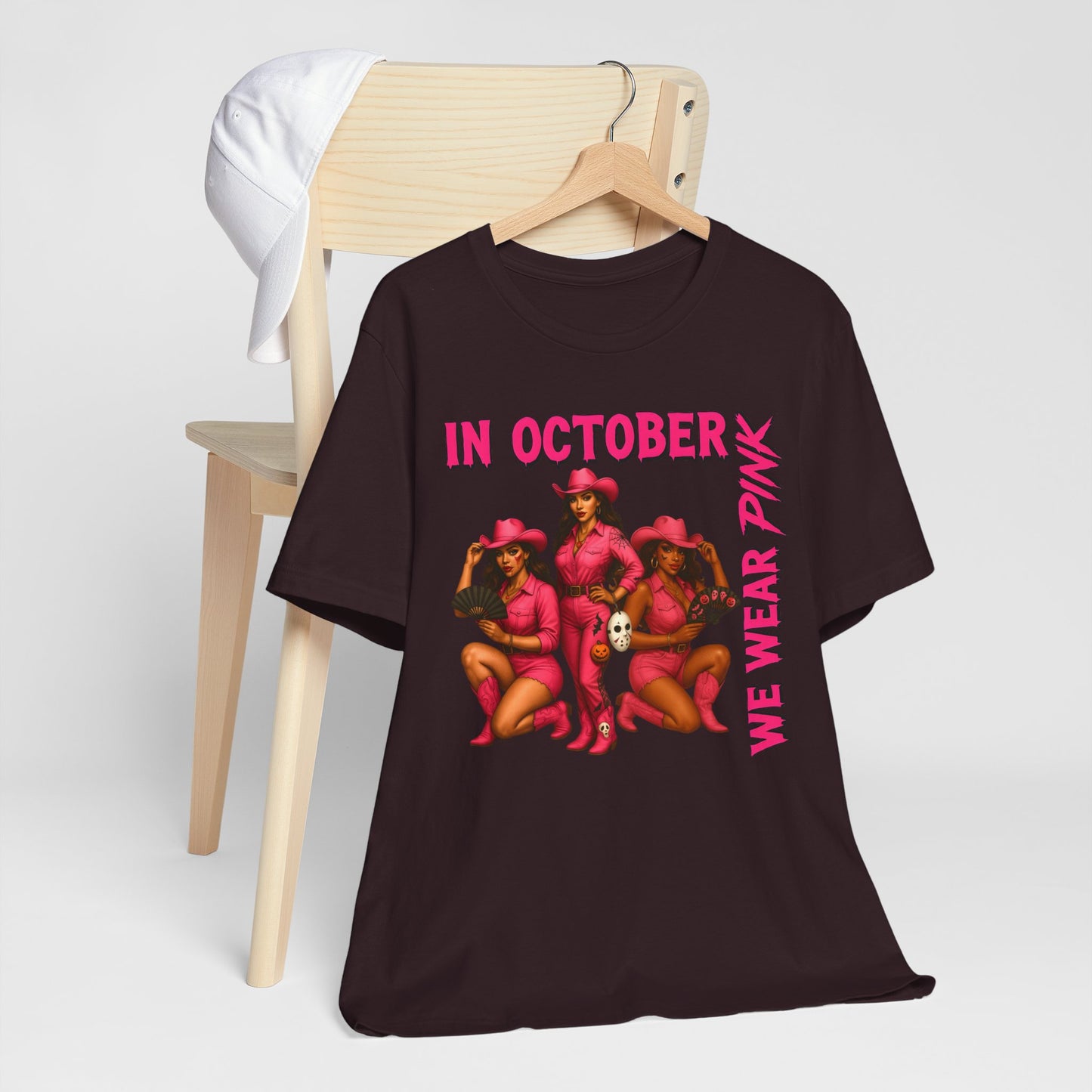 In October We Wear Pink Shirt – Western Cowgirl Breast Cancer Awareness Tee