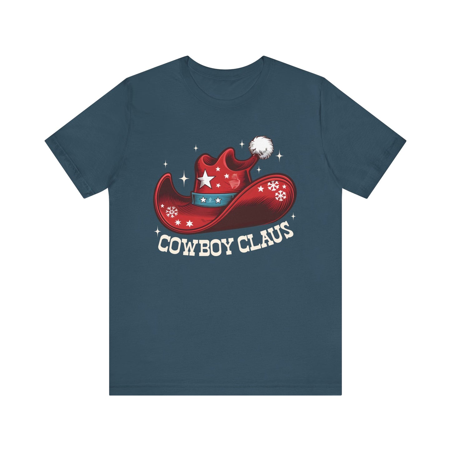 Cowboy Claus Christmas Shirt – Western Santa Hat Funny Cowboy Holiday Tee