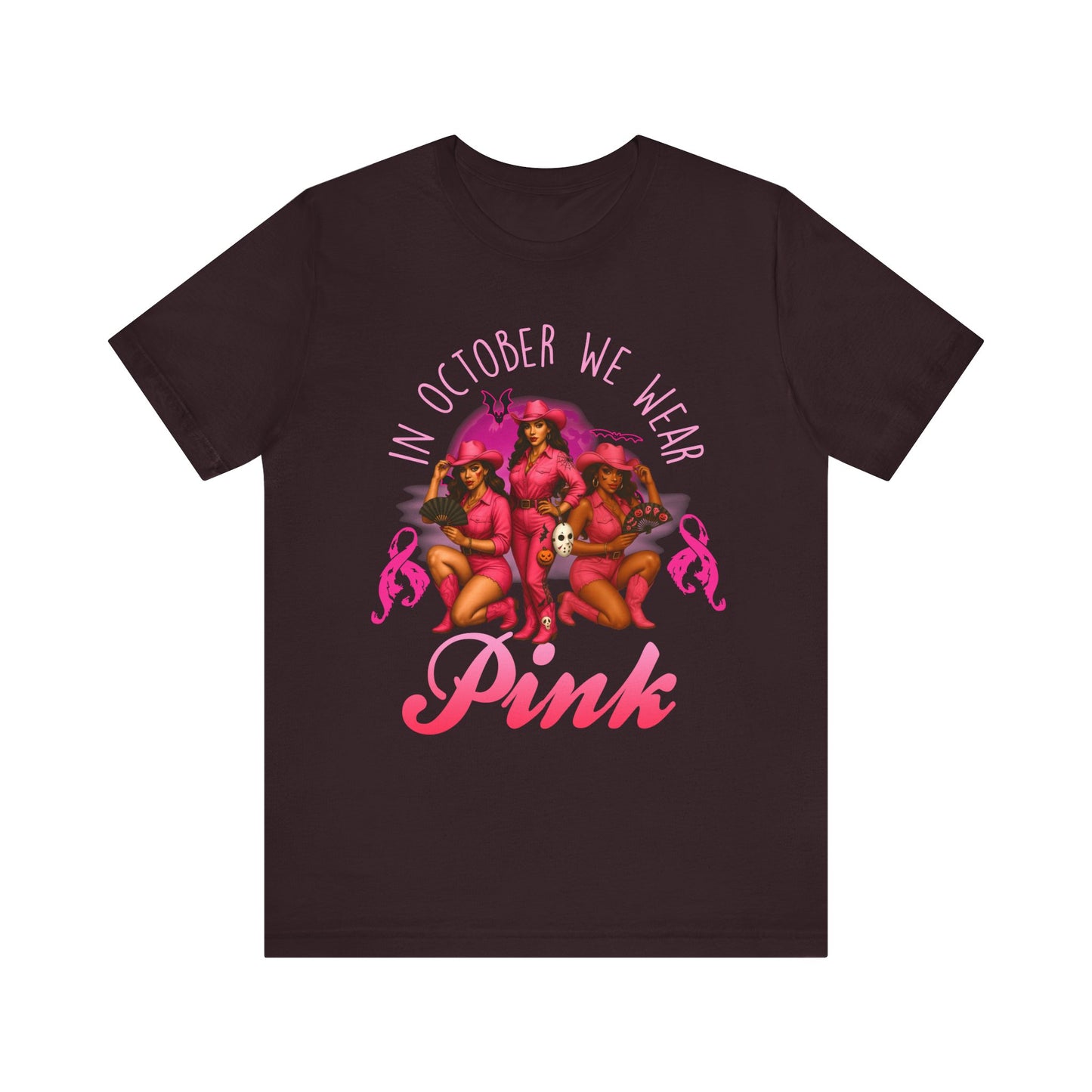 In October We Wear Pink Shirt – Western Cowgirl Breast Cancer Awareness Tee