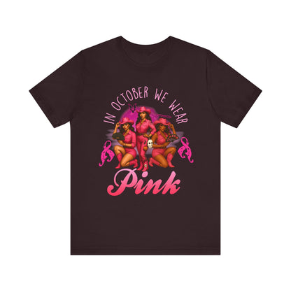 In October We Wear Pink Shirt – Western Cowgirl Breast Cancer Awareness Tee