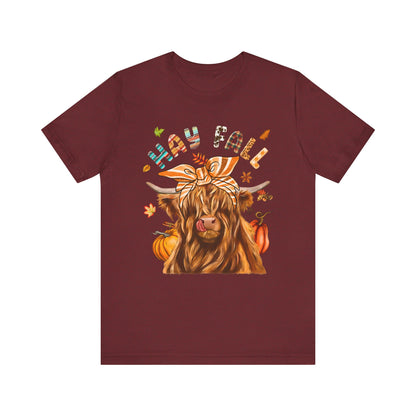 Hay Fall Highland Cow Shirt – Thankful Heifer Cute Farm Girl Thanksgiving Tee