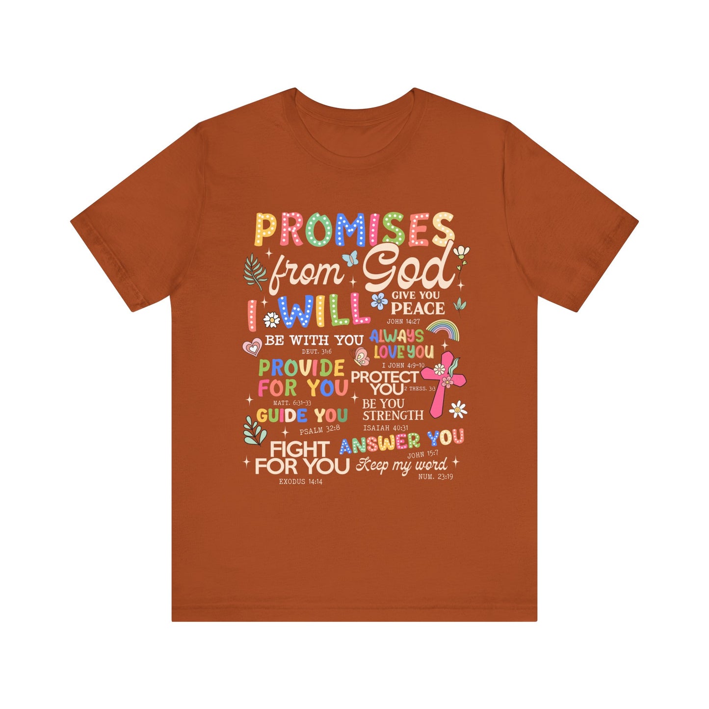 Promises From God Shirt – Christian Women’s Bible Verse Cross Faith Scripture Tee
