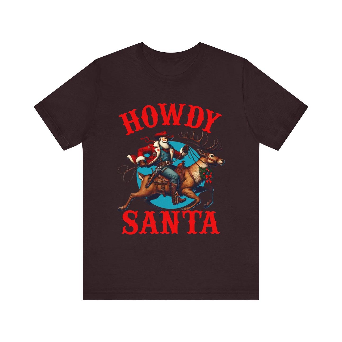 Howdy Santa Shirt – Funny Western Cowboy Riding Reindeer Christmas Rodeo Tee