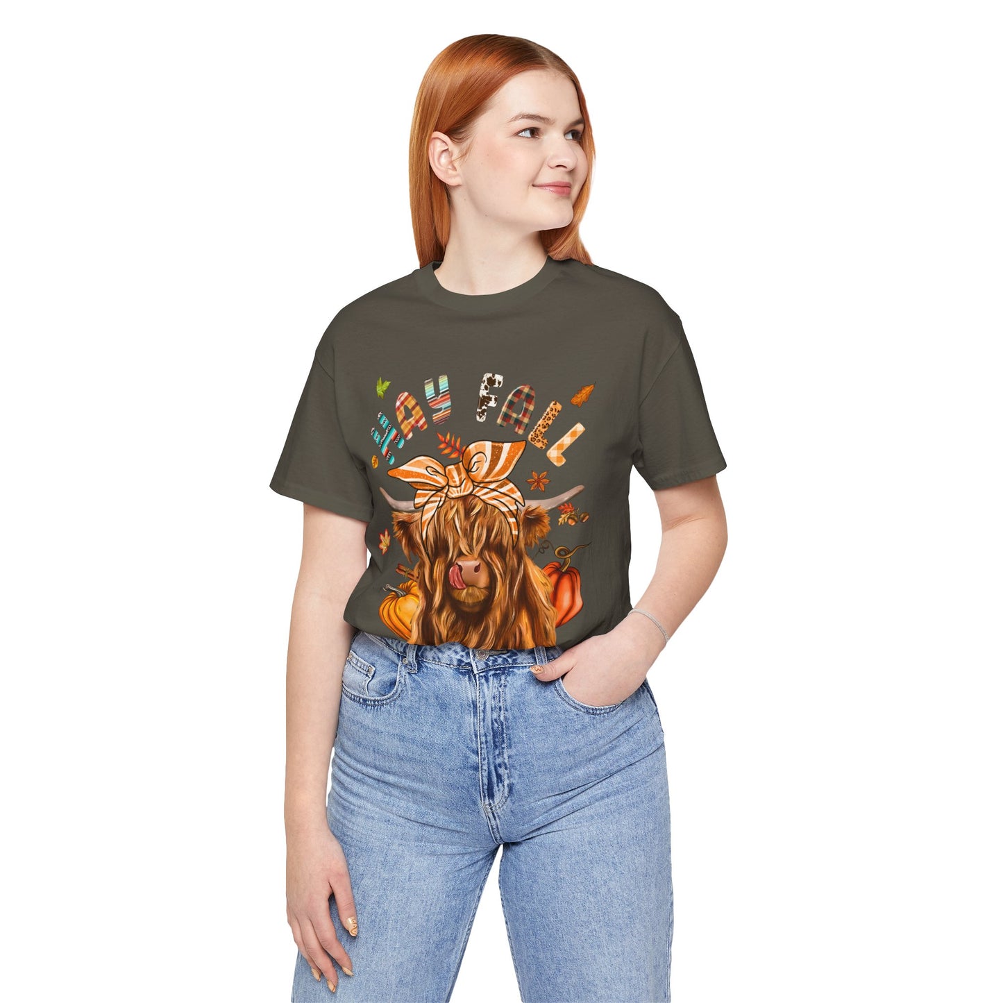 Hay Fall Highland Cow Shirt – Thankful Heifer Cute Farm Girl Thanksgiving Tee