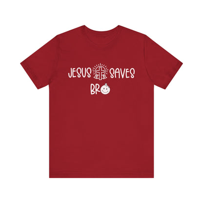 Jesus Saves Bro Shirt – Christian Cross Bold Faith Christmas Holiday Tee