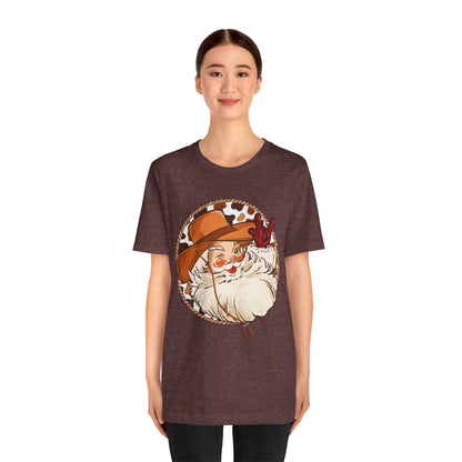 Retro Christmas Cowboy Santa Shirt – Groovy Western Howdy Holiday Tee