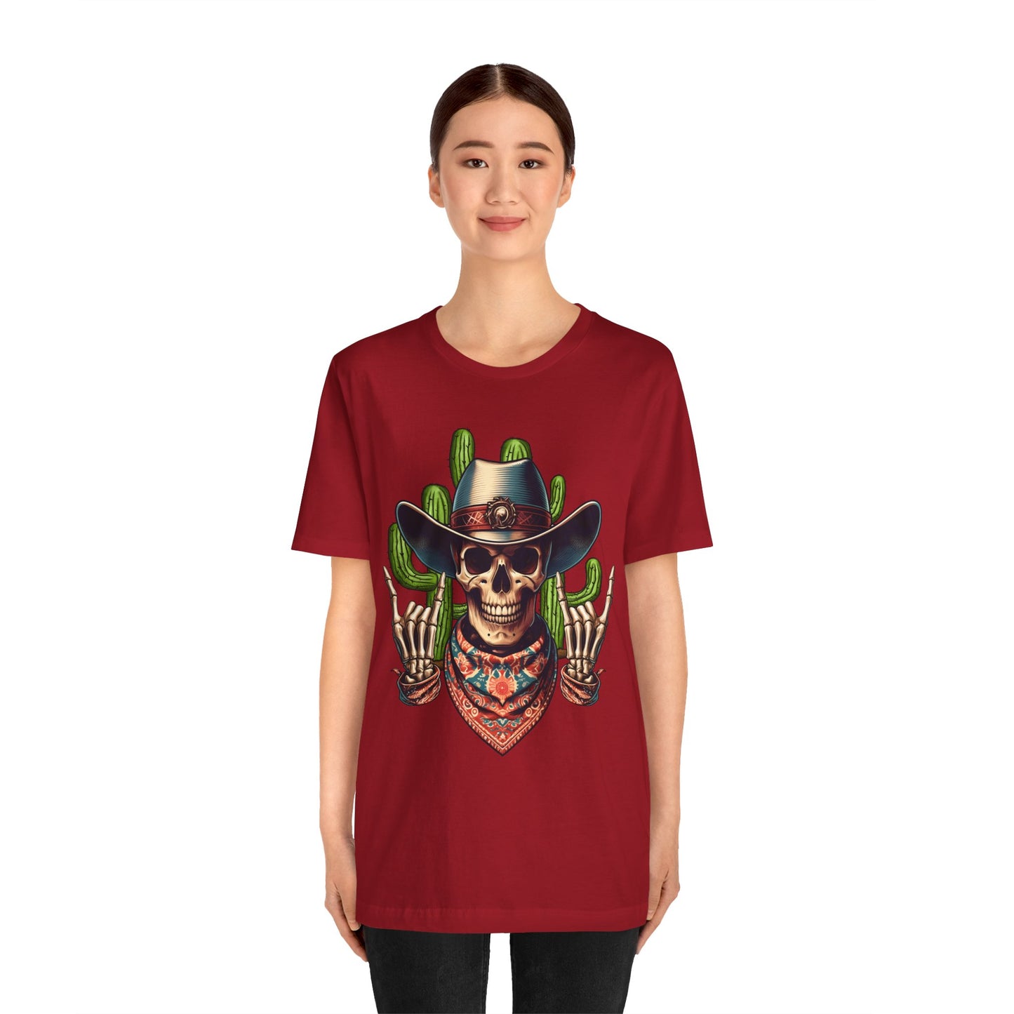 Skeleton Cowboy Howdy Shirt – Rock Hand Skull Western Rodeo Texas Tee