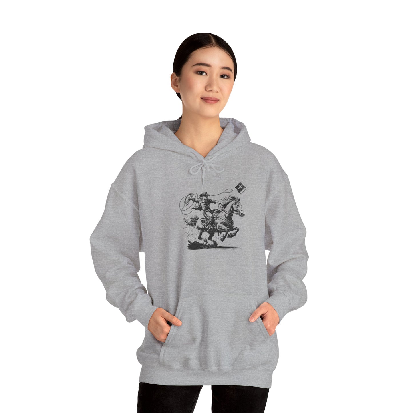 Retro Cowboy Riding Horse Hoodie – Christian Scripture Western Rodeo Pullover