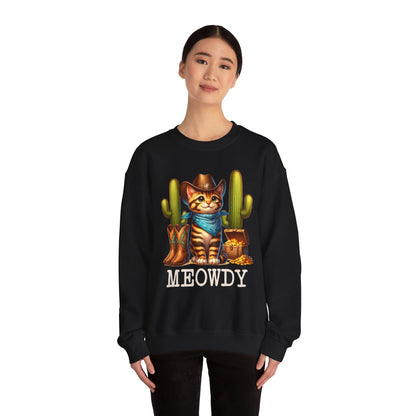 Meowdy Cowboy Cat Sweatshirt – Western Howdy Southern Country Cactus Pullover