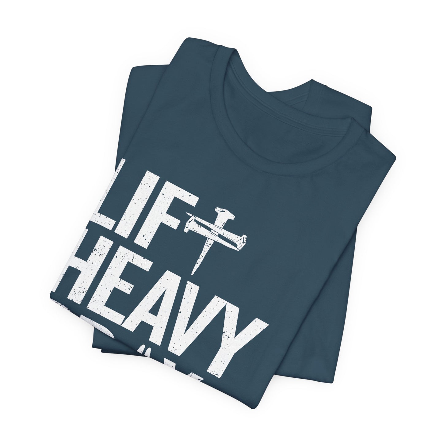 Lift Heavy Pray Hard Cross Nails Trendy Christ Gym Vintage T-Shirt