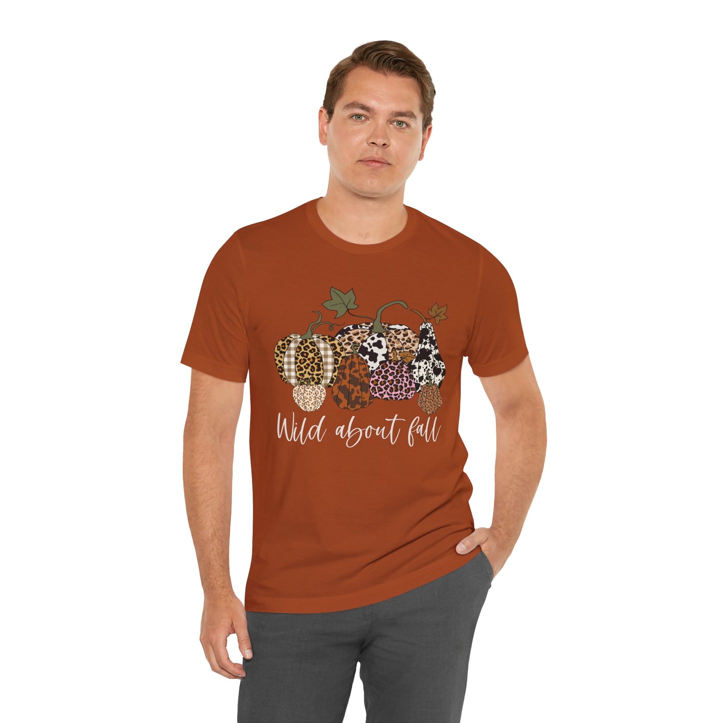 Wild About Fall Shirt – Pumpkin Leopard Plaid Autumn Thanksgiving Tee