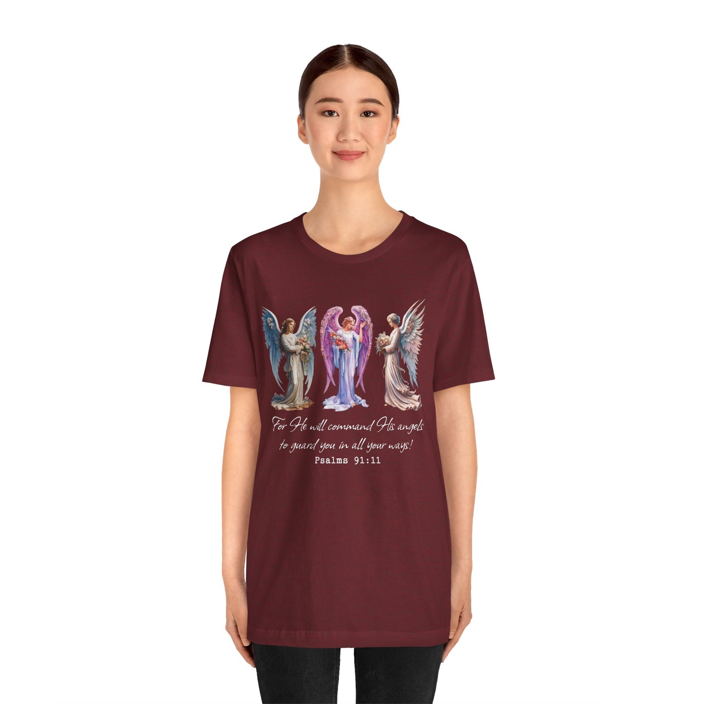 Angel Guardian Shirt – Christian Bible Verse Psalm 91:11 Faith Tee