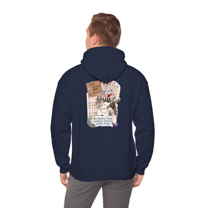 Jesus Collage Floral Hoodie – Christian Faith Bible Verses Cross Pullover