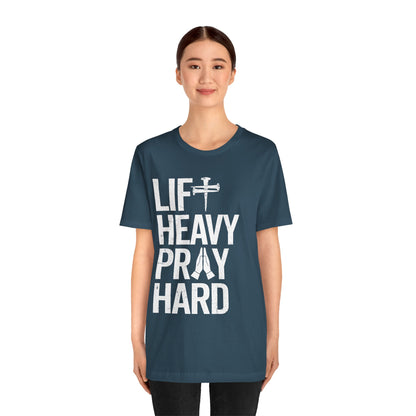 Lift Heavy Pray Hard Cross Nails Trendy Christ Gym Vintage T-Shirt
