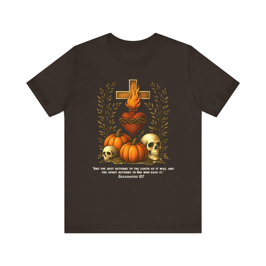 Sacred Heart Halloween Shirt – Jesus Skulls Pumpkins Christian Cross Tee