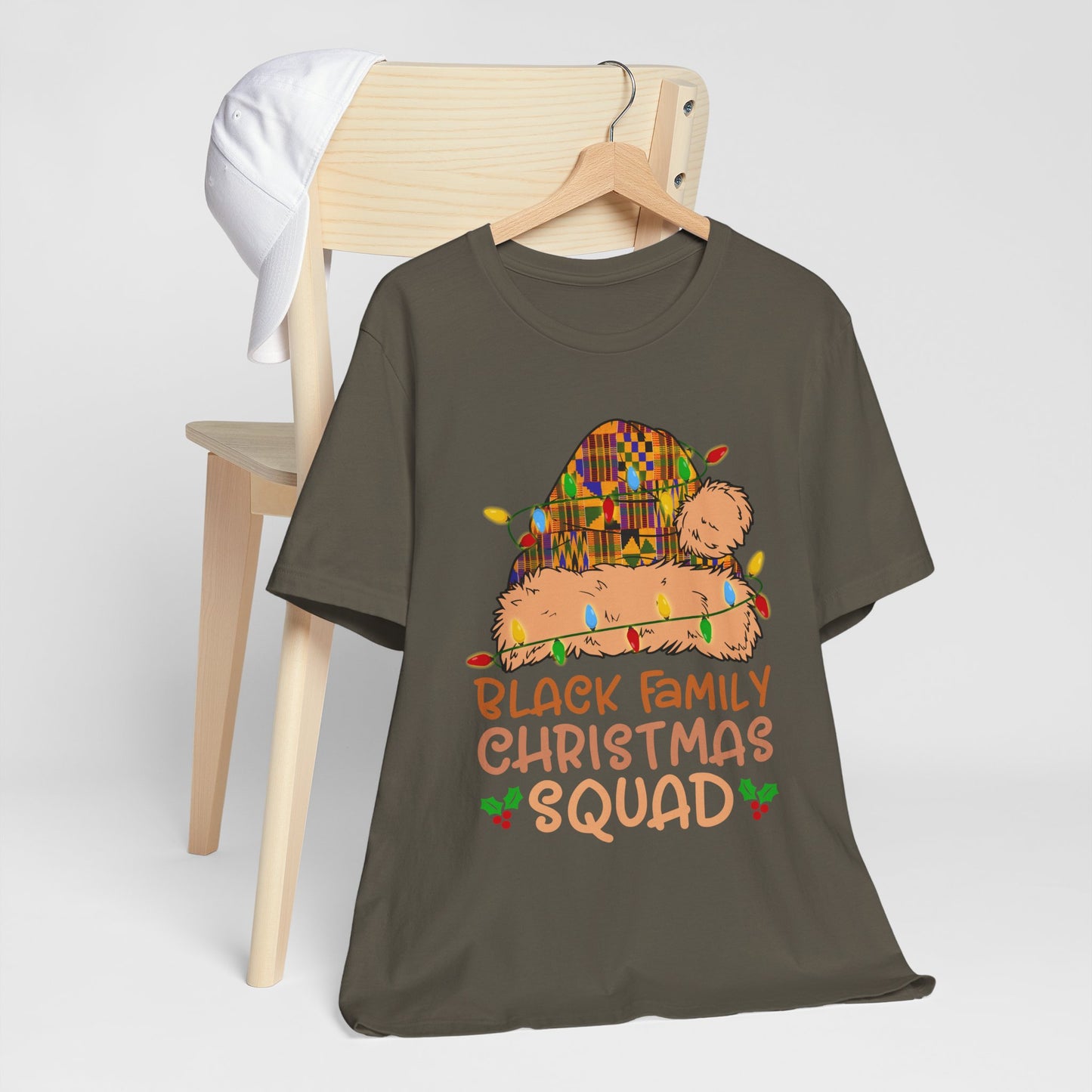 Black Family Christmas Squad Shirt – Kente Santa Hat African Heritage Holiday Tee