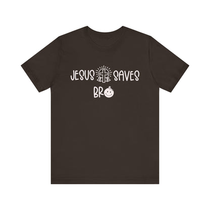 Jesus Saves Bro Shirt – Christian Cross Bold Faith Christmas Holiday Tee