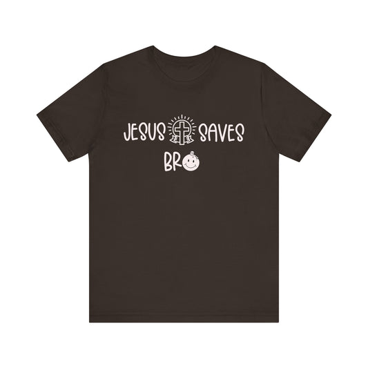 Jesus Saves Bro Shirt – Christian Cross Bold Faith Christmas Holiday Tee