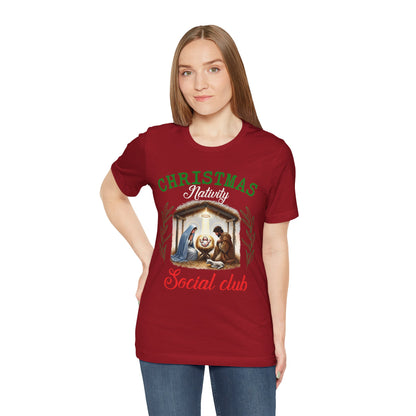 Christmas Nativity Social Club Shirt – Christian Nativity Scene Holiday Tee