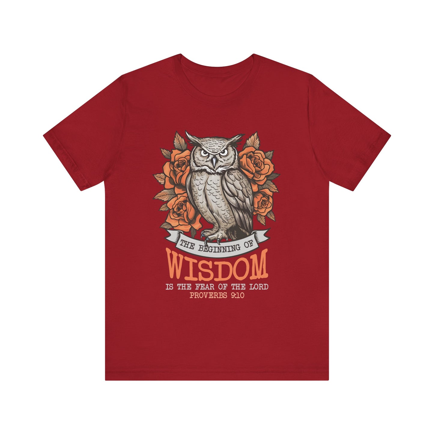The Beginning of Wisdom Shirt – Boho Owl Flowers Christian Proverbs 9:10 Tee