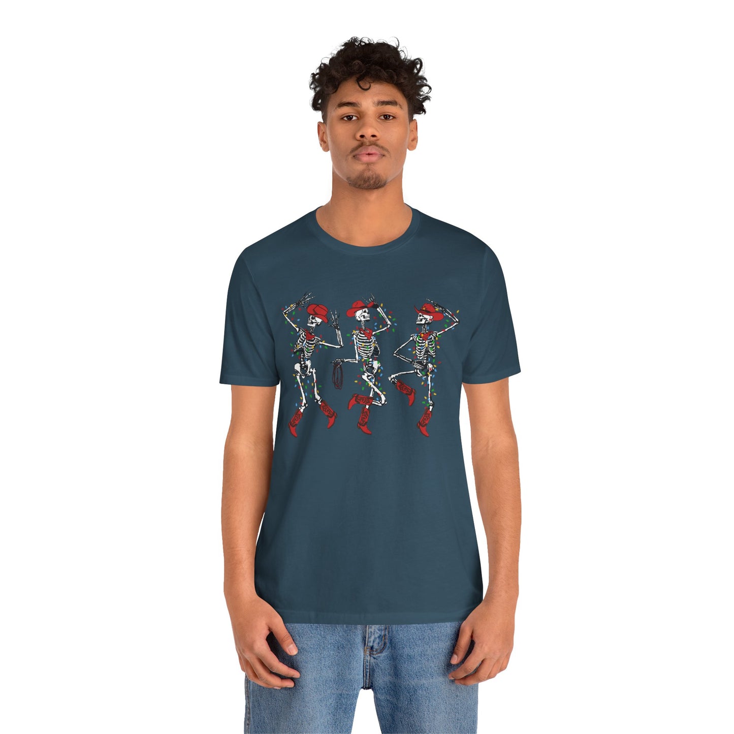 Spooky Christmas Skeleton Shirt – Funny Dancing Cowboy Western Holiday Tee