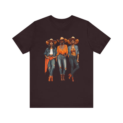 Black Cowgirl Shirt – Western Rodeo Tee with Melanin Pride & Texas Cowgirl Graphic