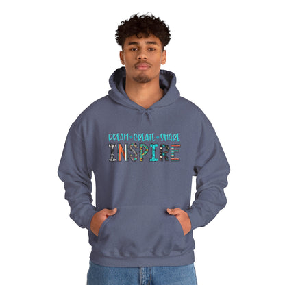 Dream Create Share Inspire Hoodie – Motivational Teacher Western Pullover
