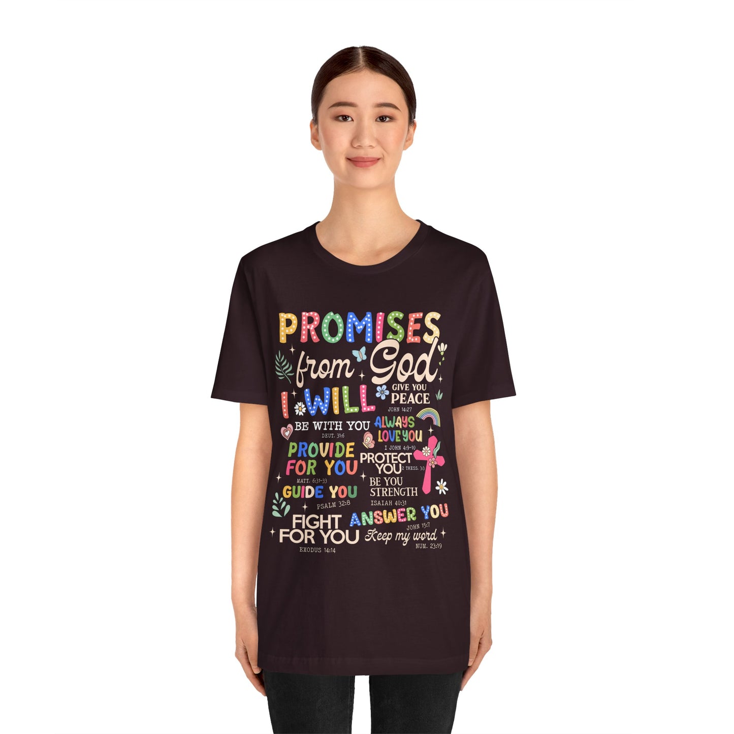 Promises From God Shirt – Christian Women’s Bible Verse Cross Faith Scripture Tee
