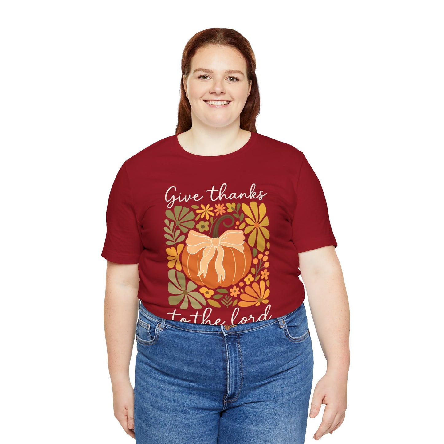 Give Thanks to the Lord Shirt – Christian Pumpkin Psalm Fall Thanksgiving Tee