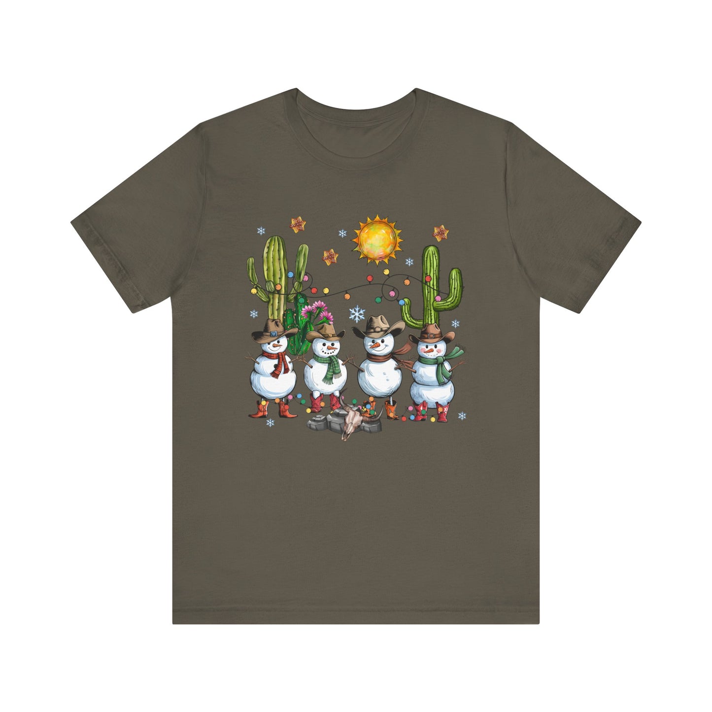 Snowman Cowboy Christmas Shirt – Western Howdy Holiday Tee for Kids & Boys
