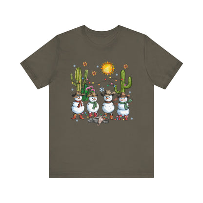 Snowman Cowboy Christmas Shirt – Western Howdy Holiday Tee for Kids & Boys