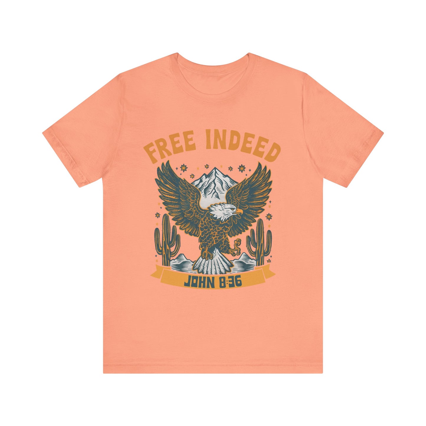 Free Indeed Shirt – Vintage John 8:36 Christian Eagle Bible Prayer Tee