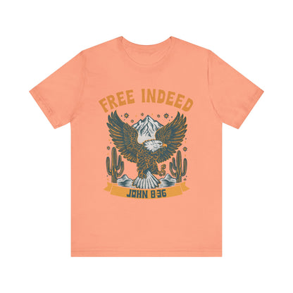 Free Indeed Shirt – Vintage John 8:36 Christian Eagle Bible Prayer Tee