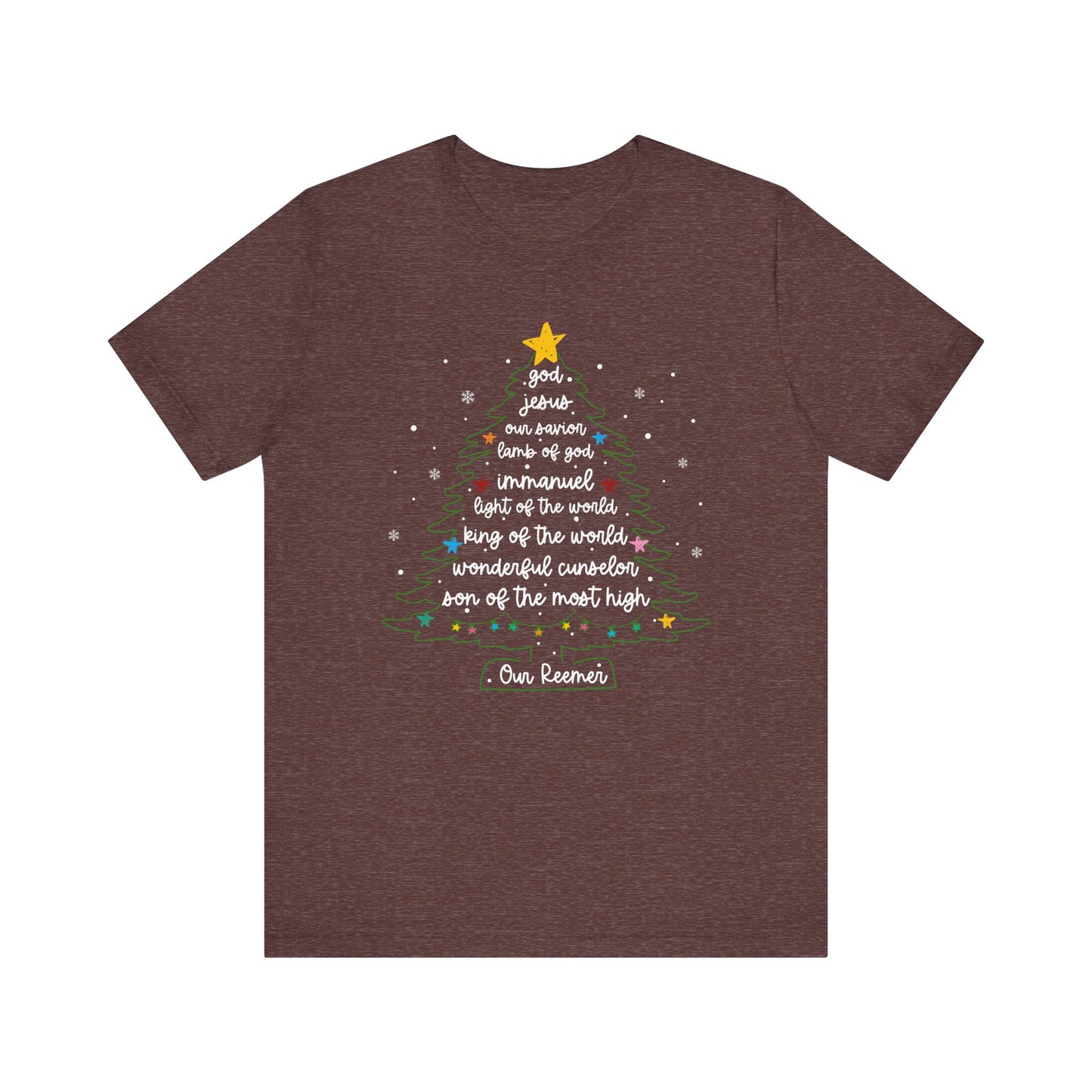 Christian Christmas Tree Sayings Shirt – God Jesus Savior Faith Holiday Tee