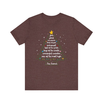 Christian Christmas Tree Sayings Shirt – God Jesus Savior Faith Holiday Tee